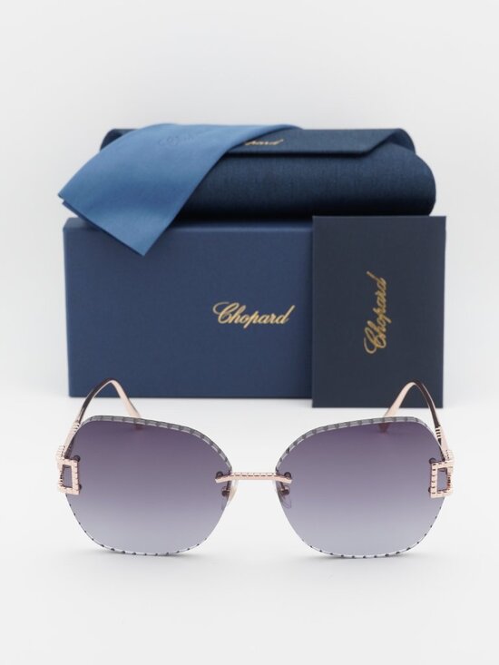 Chopard SCHG31M 08FC Butterfly Sunglasses - Gold / Smoke main image 7